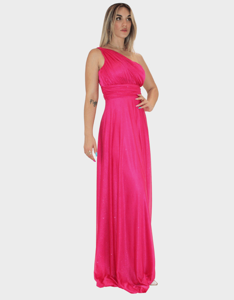 Abito lungo fucsia glitter - Elizabeth Moda - immagine 2
