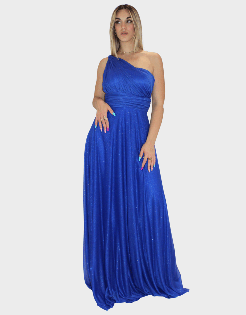 Abito lungo blu glitter - Elizabeth Moda