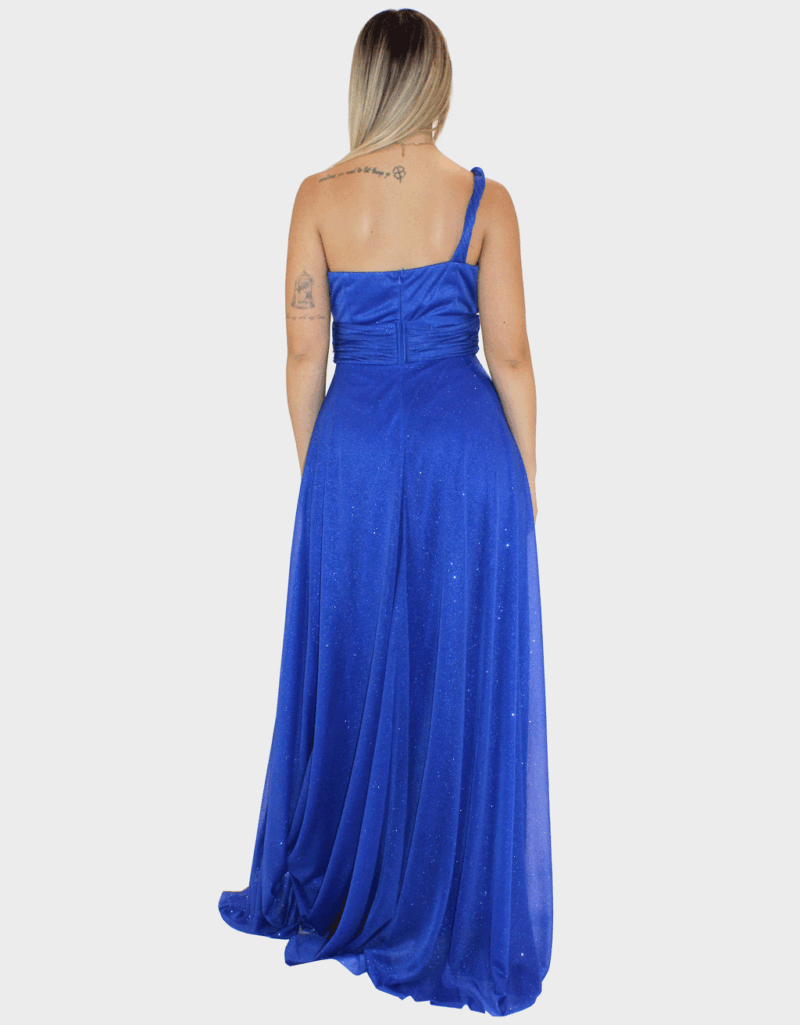 Abito lungo blu glitter - Elizabeth Moda - immagine 4