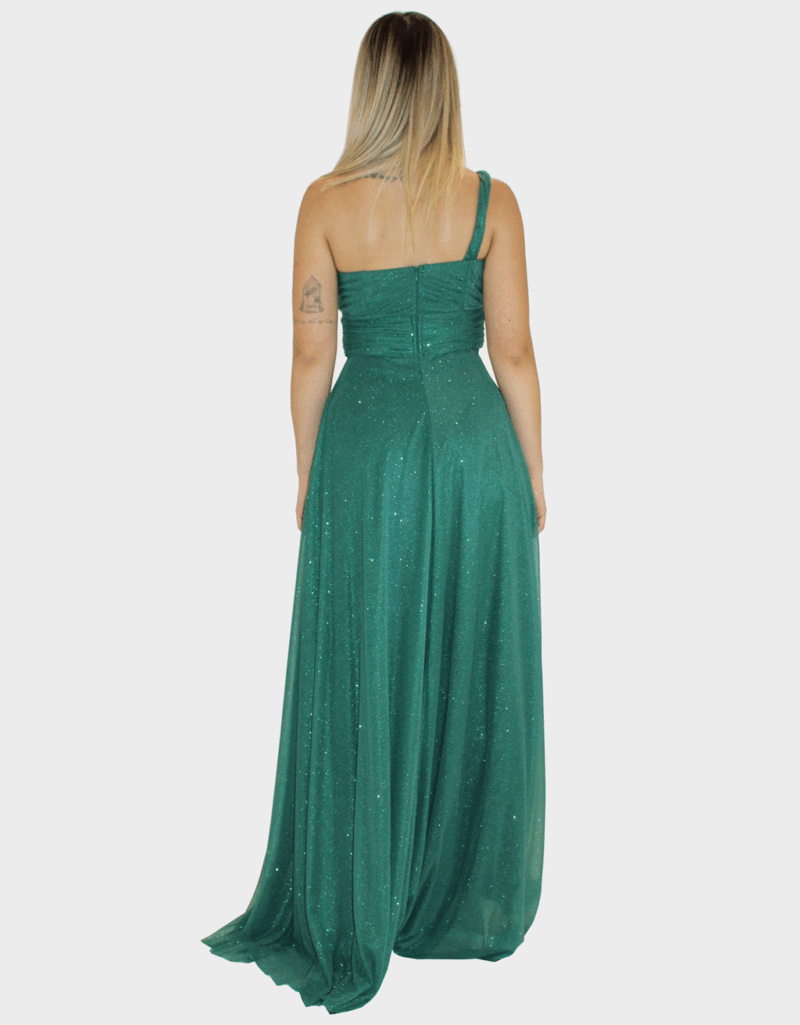 Abito lungo verde glitter - Elizabeth Moda - immagine 4