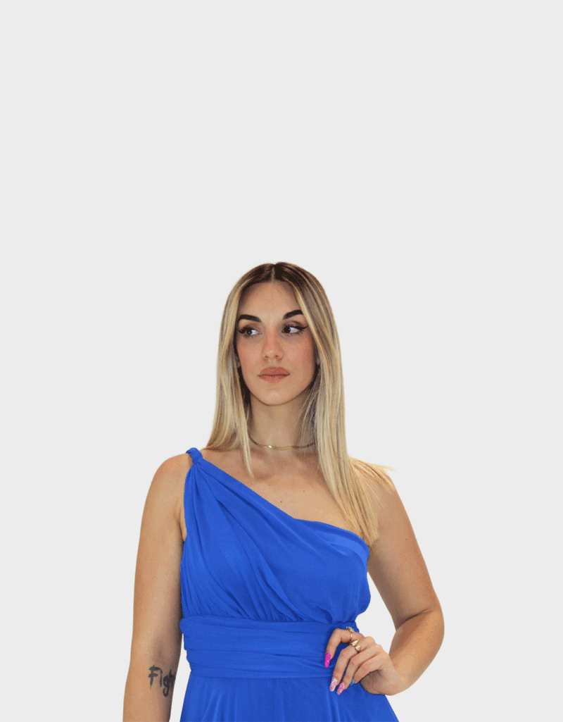 Abito lungo blu - Elizabeth Moda - immagine 3