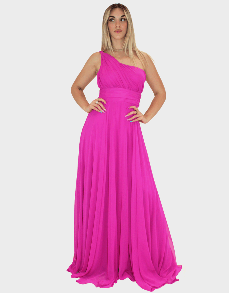Abito lungo fucsia - Elizabeth Moda