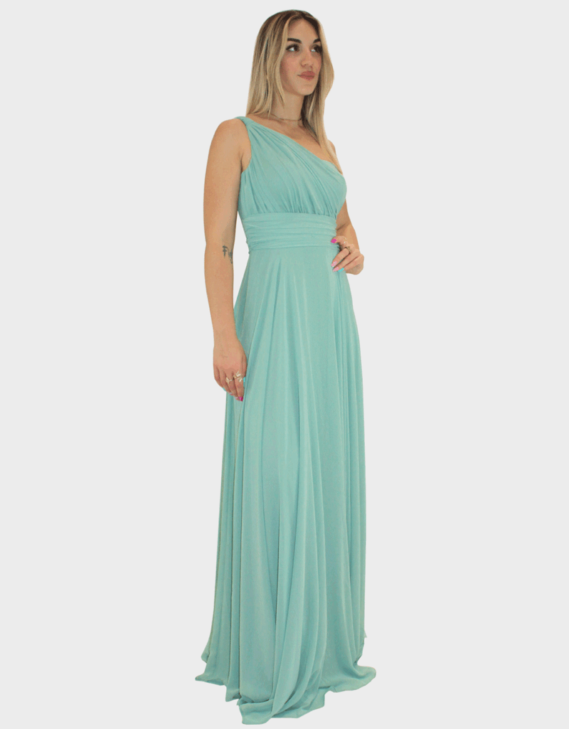 Abito lungo verde salvia - Elizabeth Moda - immagine 2