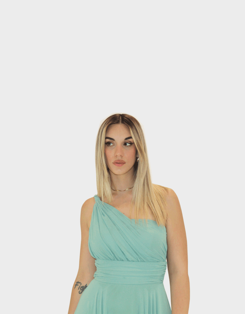 Abito lungo verde salvia - Elizabeth Moda - immagine 3
