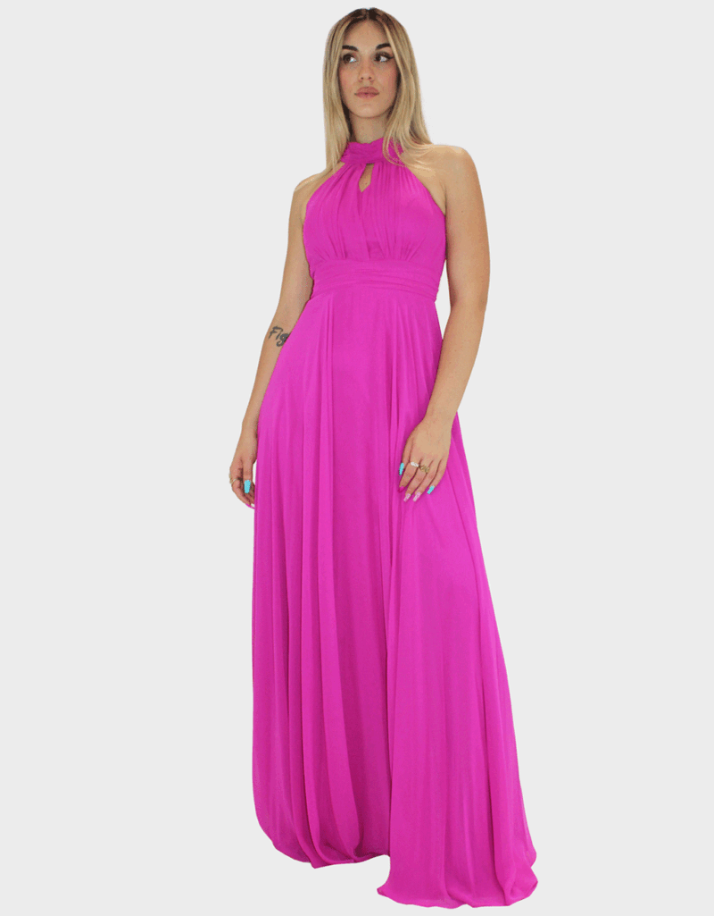 Abito lungo fucsia - Elizabeth Moda