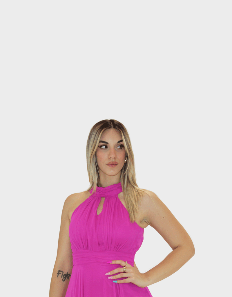 Abito lungo fucsia - Elizabeth Moda - immagine 3