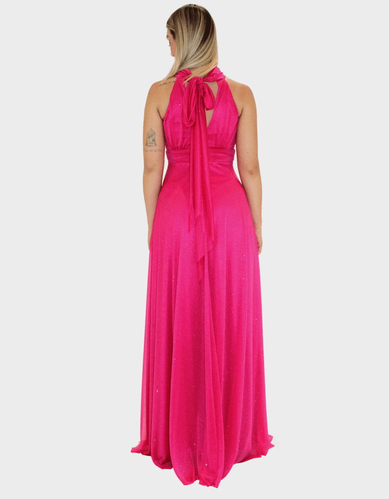 Abito lungo fucsia glitter - Elizabeth Moda - immagine 4