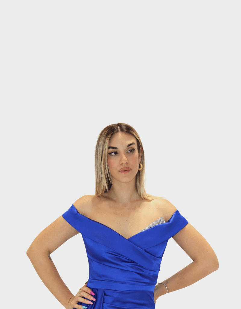 Abito lungo blu - Elizabeth Moda - immagine 3