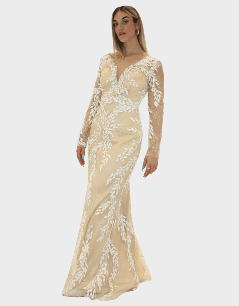 Abito lungo nude - Elizabeth Moda - immagine 2