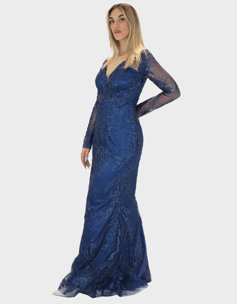 Abito lungo blu - Elizabeth Moda - immagine 2