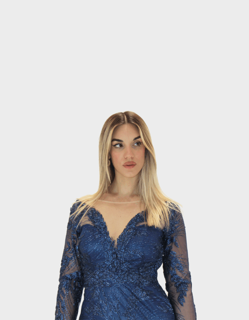 Abito lungo blu - Elizabeth Moda - immagine 3