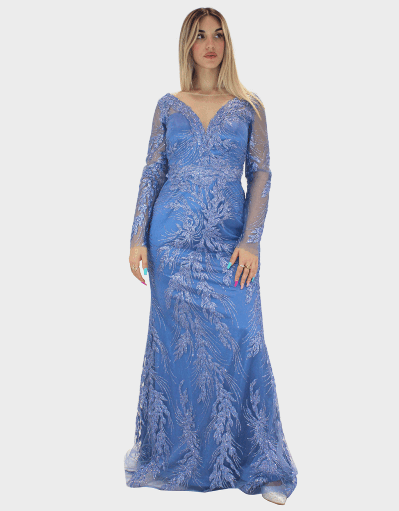 Abito lungo indaco - Elizabeth Moda