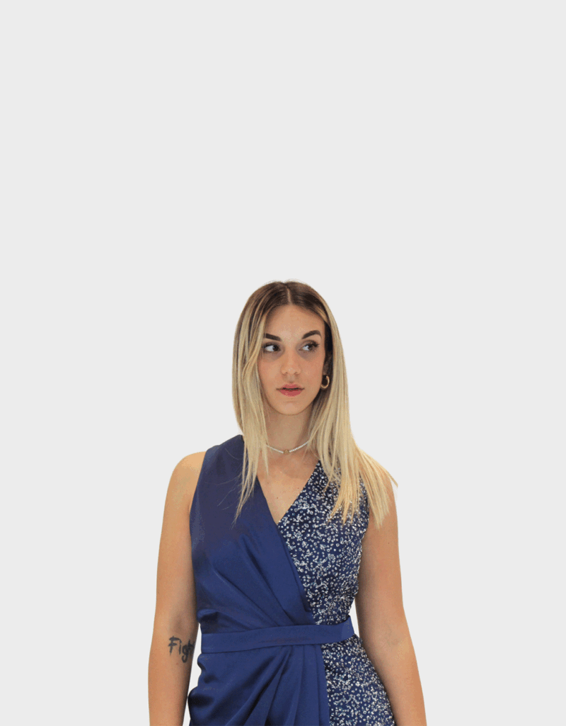 Abito lungo blu - Elizabeth Moda - immagine 3