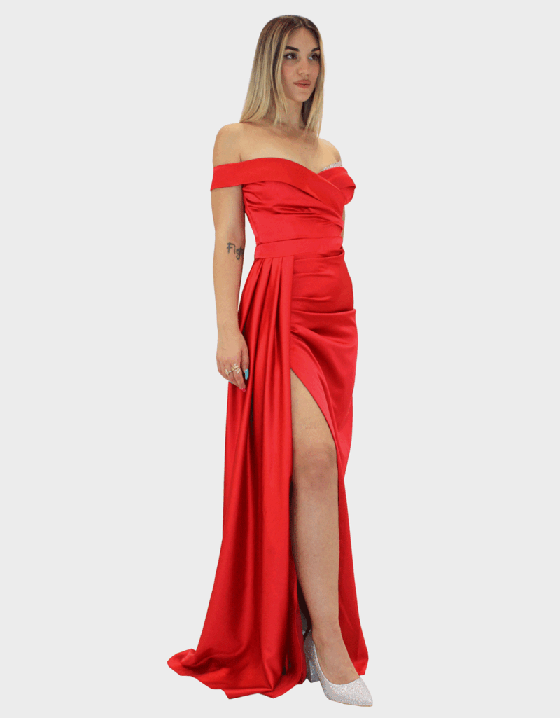 Abito lungo rosso - Elizabeth Moda - immagine 2