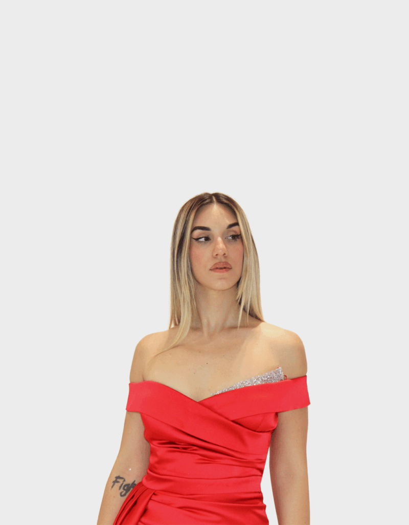 Abito lungo rosso - Elizabeth Moda - immagine 3