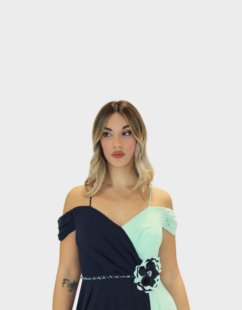 Abito blu e verde - Paola Forti - immagine 3