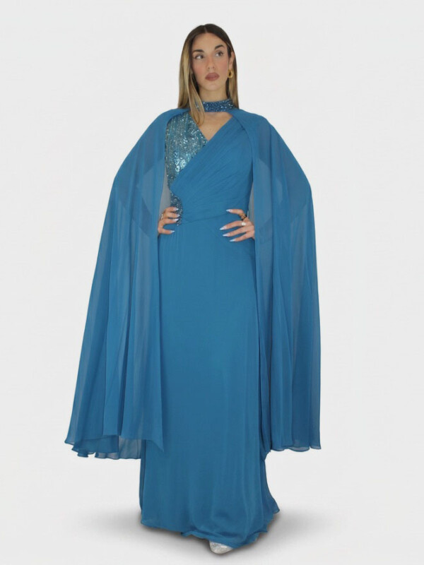 Abito verde petrolio  - Elizabeth Moda