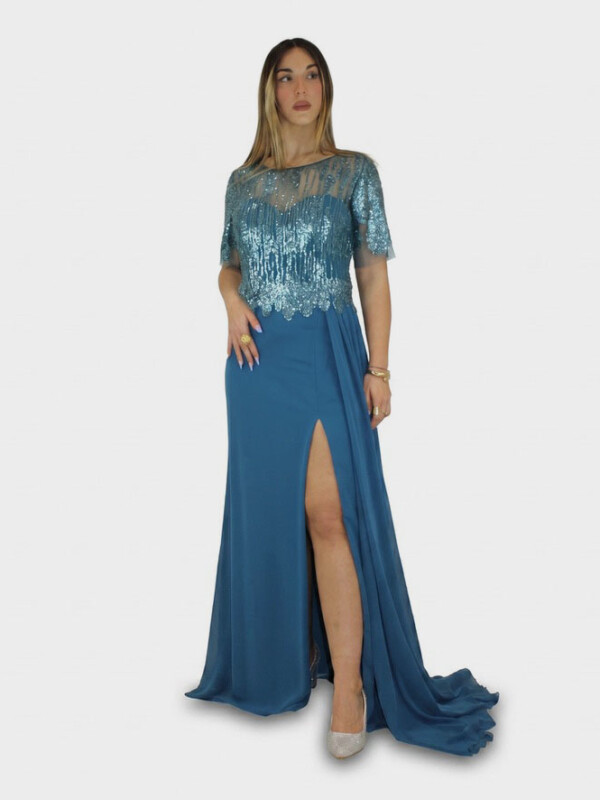 Abito verde petrolio  - Elizabeth Moda