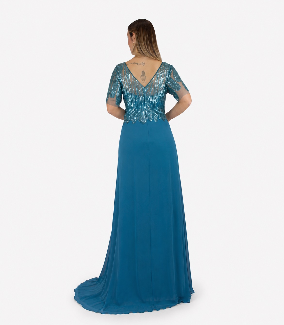 Abito verde petrolio - Elizabeth Moda - immagine 3