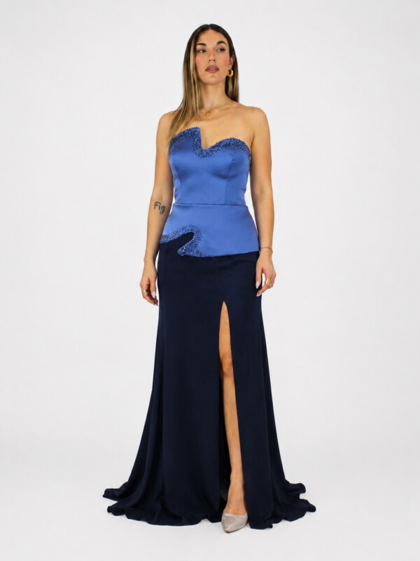 Abito polvere e blu notte  - Elizabeth Moda