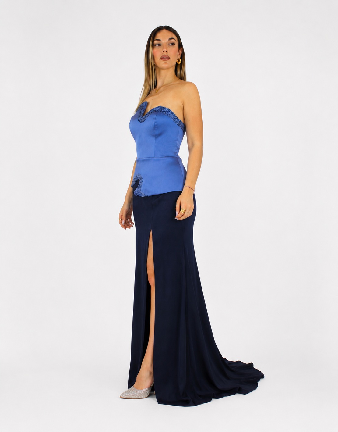 Abito polvere e blu notte - Elizabeth Moda - immagine 2