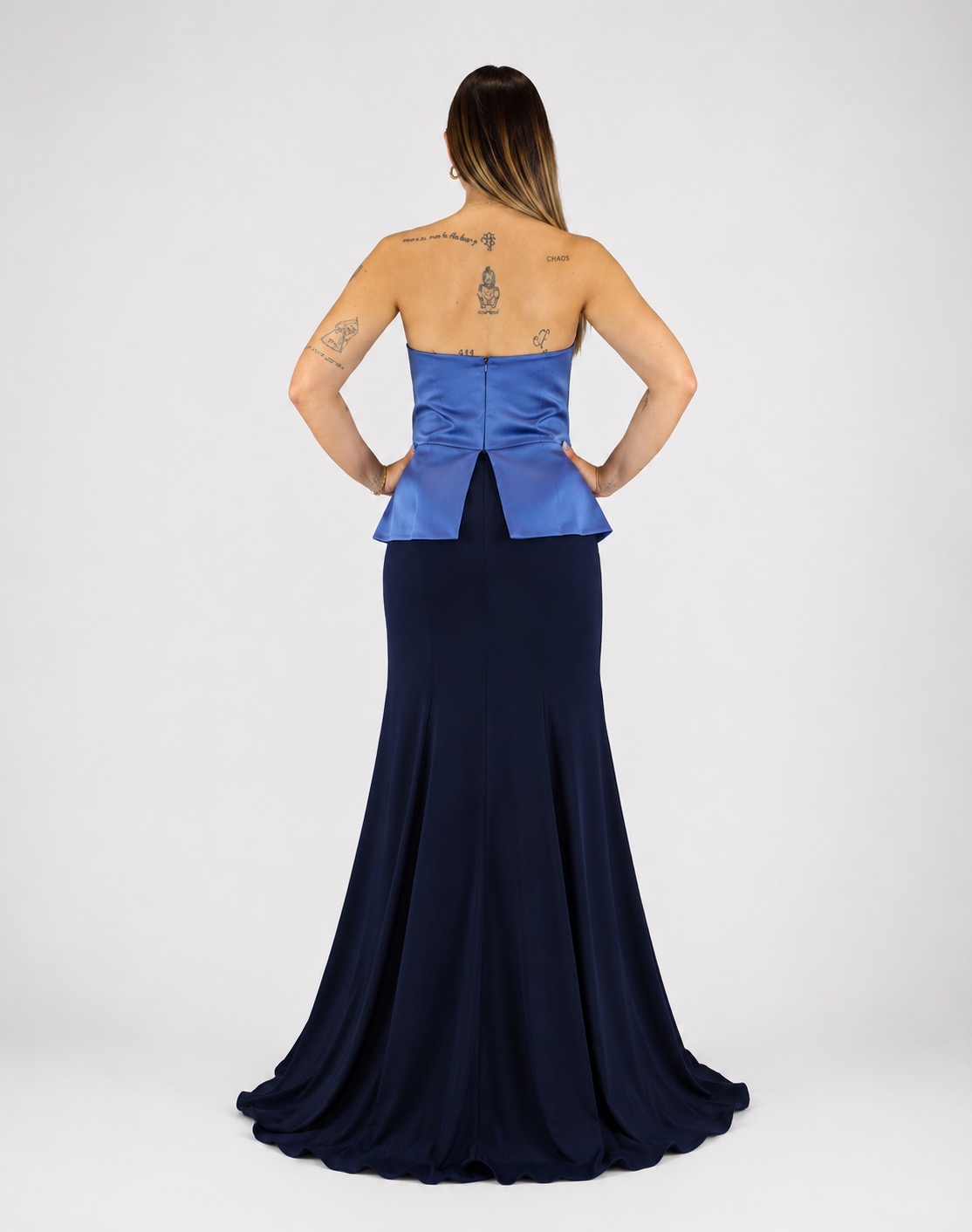 Abito polvere e blu notte - Elizabeth Moda - immagine 3