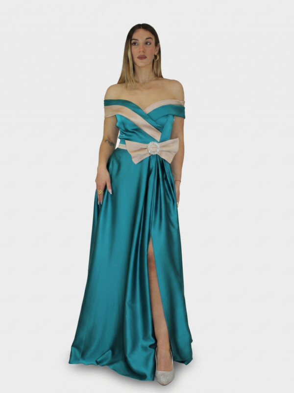 Abito verde petrolio  - Elizabeth Moda