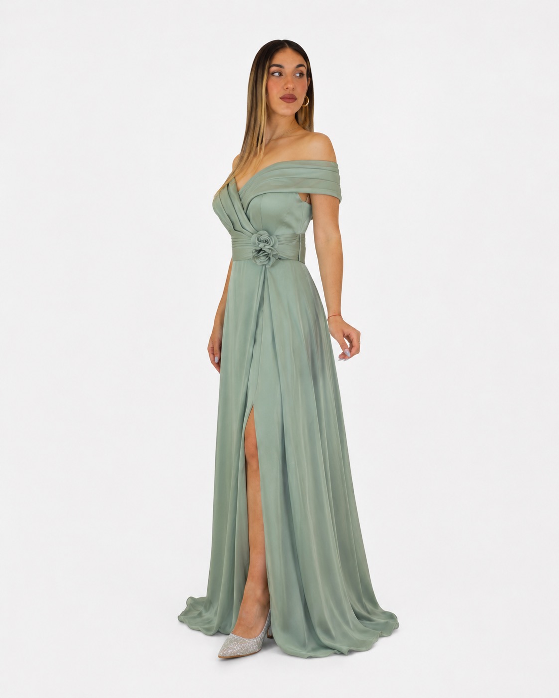 Abito verde salvia - Elizabeth Moda - immagine 2