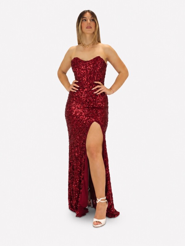 Abito bordeaux - Elizabeth Moda