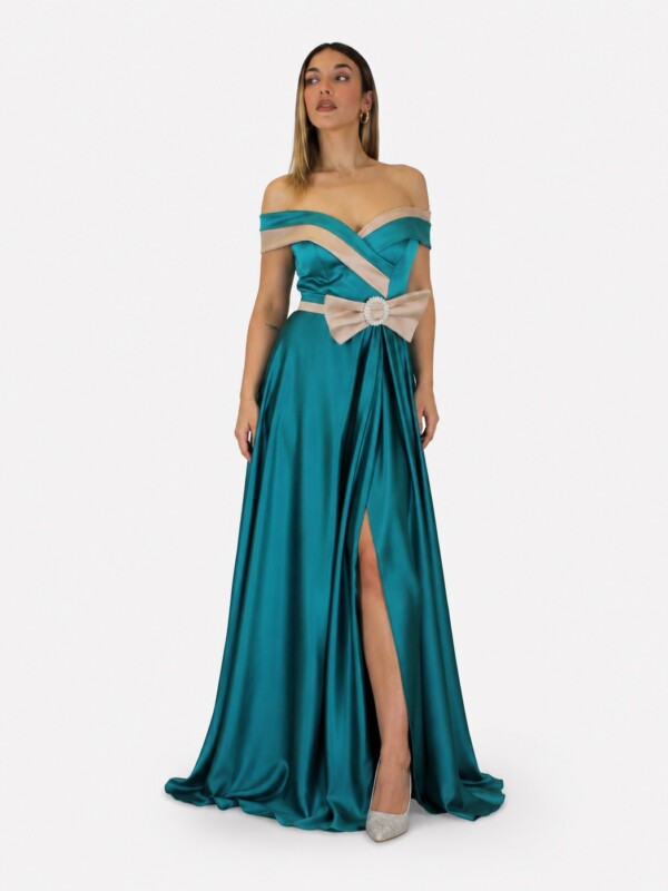 Abito verde petrolio  - Elizabeth Moda