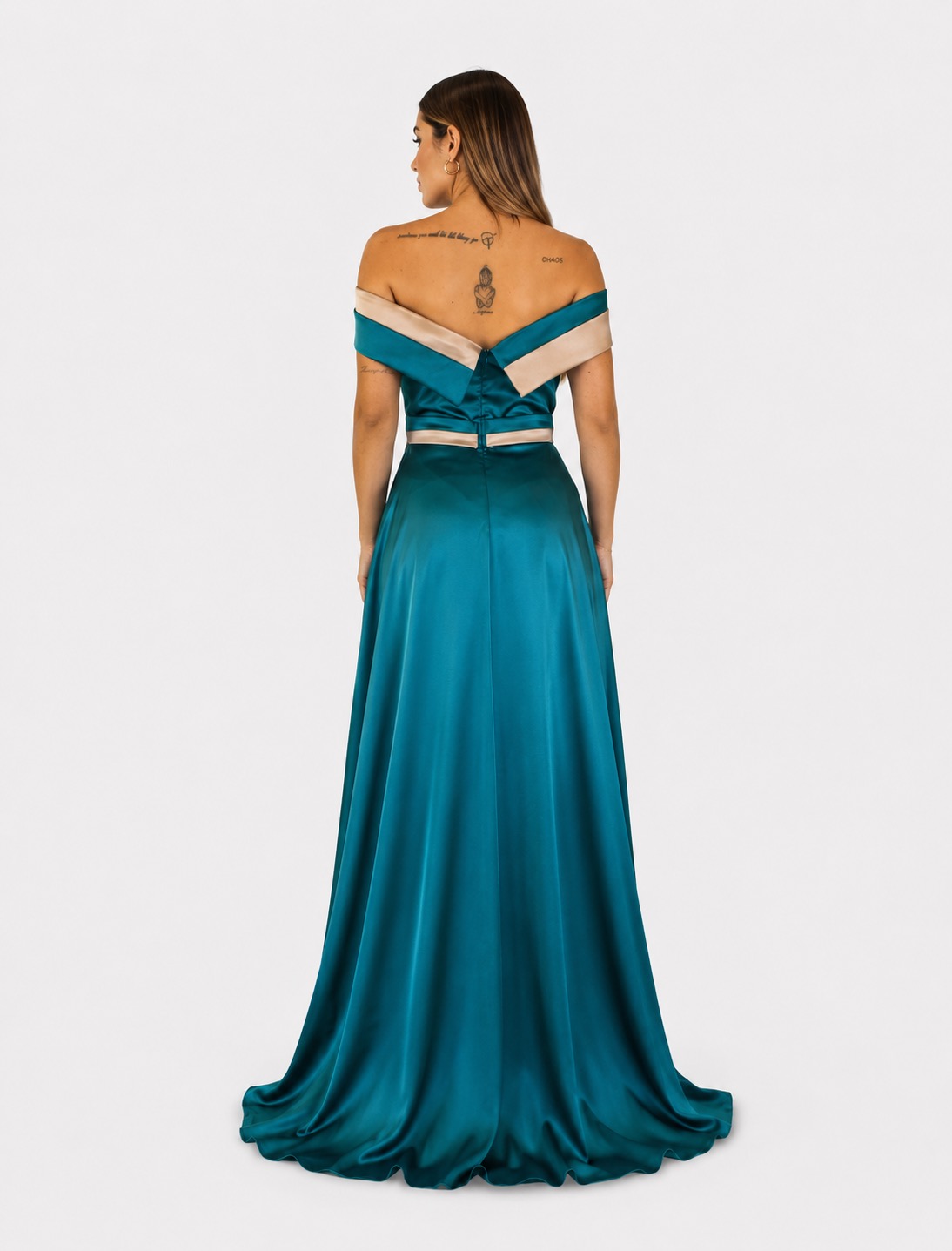 Abito verde petrolio - Elizabeth Moda - immagine 3
