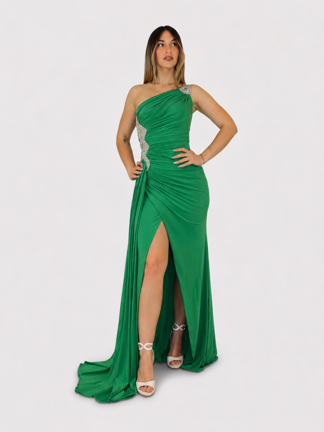 Abito verde mela - Elizabeth Moda